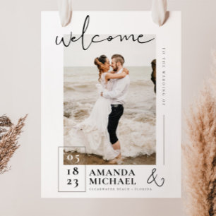 Poster Chic Wedding Sign With Photo