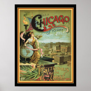 Poster Chicago 1893 "metrópole" dos 12 x dos 16