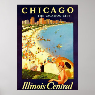 Póster Chicago ~ A Viagens vintage da Cidade das Férias