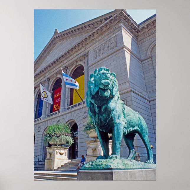 Poster Chicago Art Institute Lion (Frente)