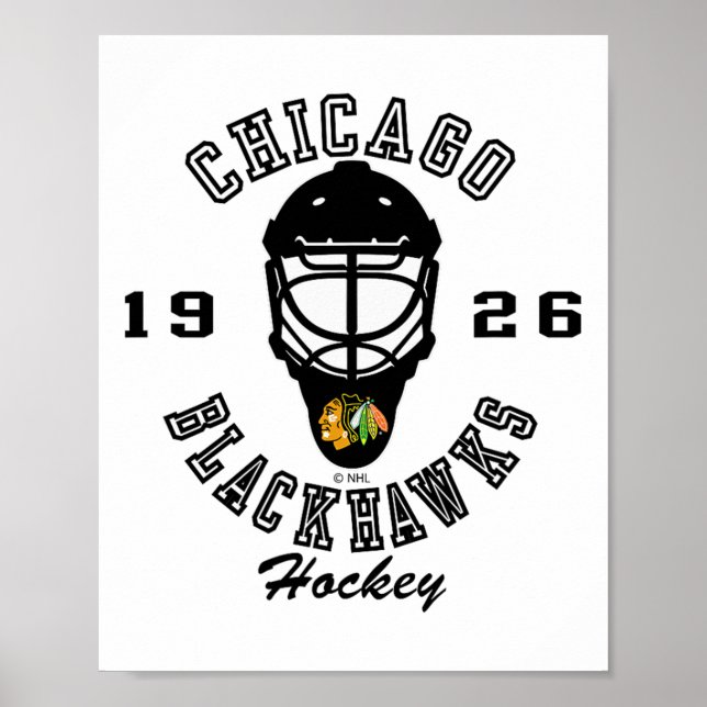 Poster Chicago Blackhawks Hockey Mask Red Nhl Officially  (Frente)