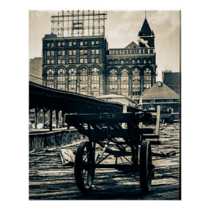 Póster Chicago Central Rail Yards Depot ICR 1960