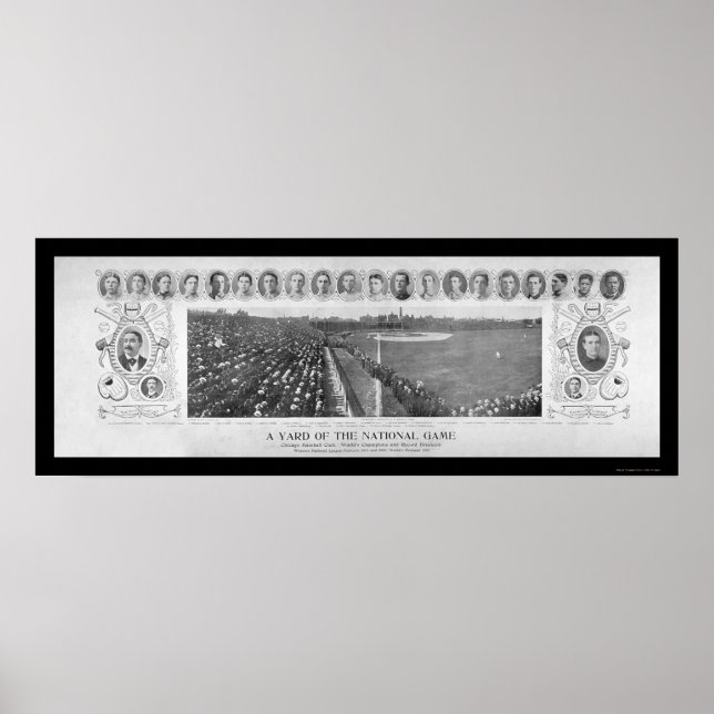 Poster Chicago Cubs Baseball Champions Foto 1907 (Frente)