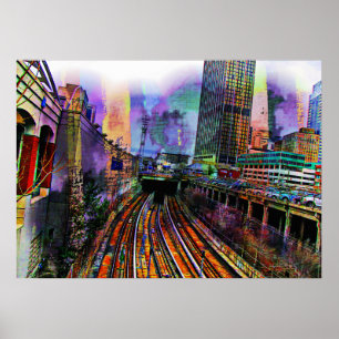 Póster Chicago do centro