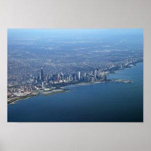 Póster Chicago do centro aérea 11x16