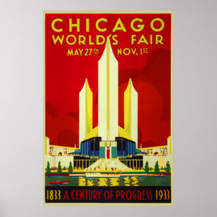 Poster Chicago é a feira de um século de exposição de pro