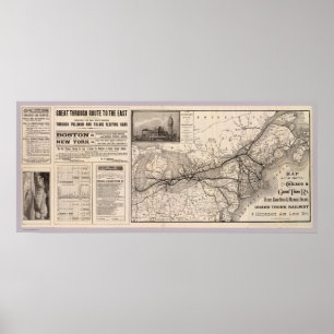 Póster Chicago e estrada de ferro grande do tronco