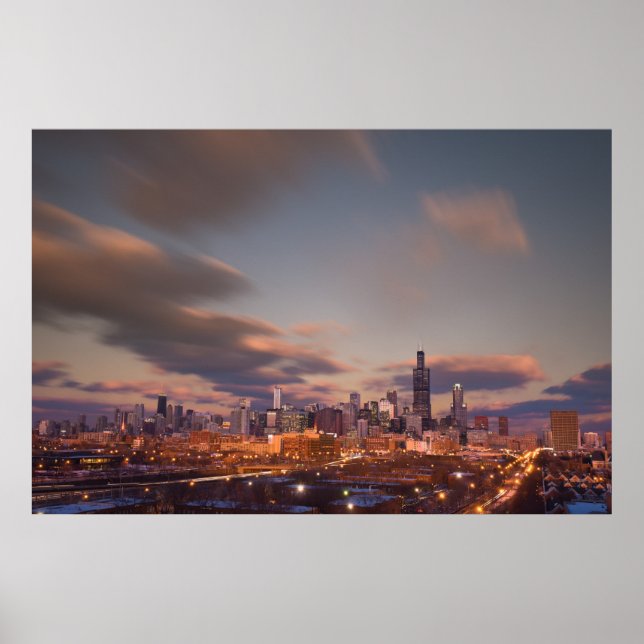 Póster Chicago Em Dusk (Frente)