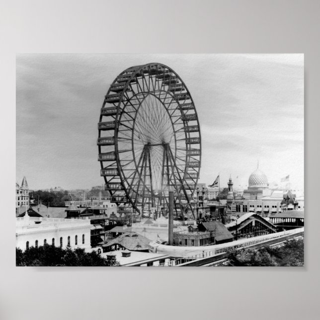 Poster Chicago Ferris Wheel - Exposição Columbiana 1893 (Frente)