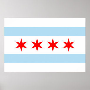 Póster Chicago Flag Print