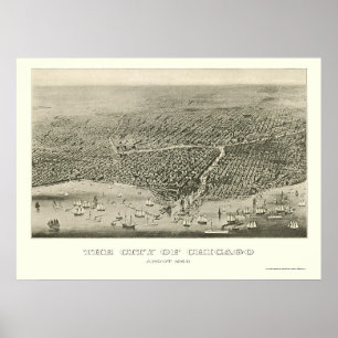 Poster Chicago, IL Panoramic Map - 1860