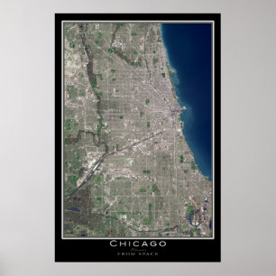 Poster Chicago Illinois a partir do mapa do satélite espa