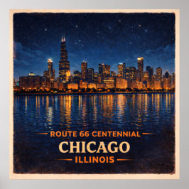 Poster Chicago Illinois Centenário Início da Trilha