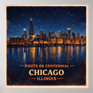 Poster Chicago Illinois Centenário Início da Trilha