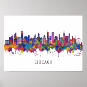 Poster Chicago Illinois Skyline