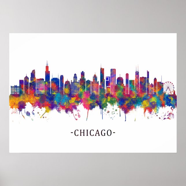 Poster Chicago Illinois Skyline (Frente)
