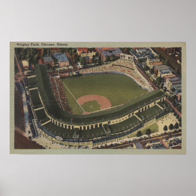 Póster Chicago, Illinois - Wrigley Field Cubs (Frente)