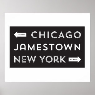 Poster Chicago-Jamestown-Nova Iorque (16 x 20)