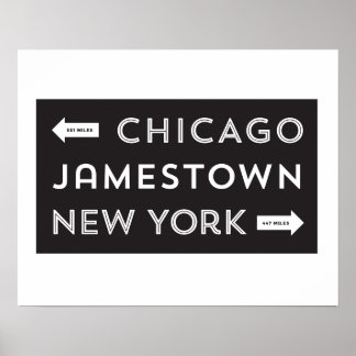 Poster Chicago-Jamestown-Nova Iorque (16 x 20)