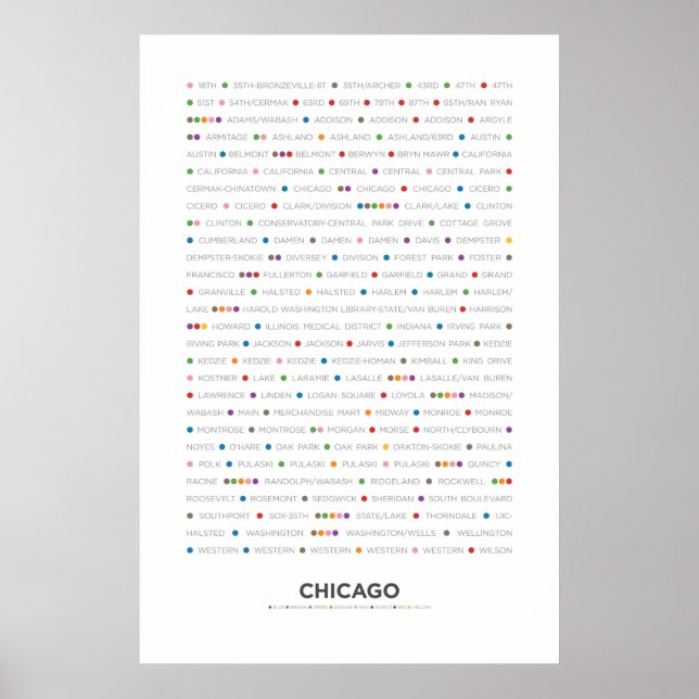 Póster Chicago - MetroDots (Frente)