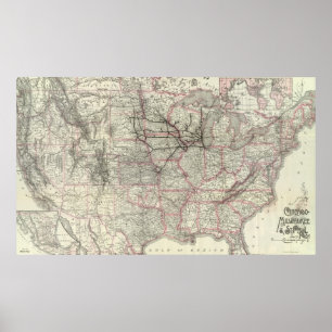 Póster Chicago Milwaukee e relé de St Paul e conexões