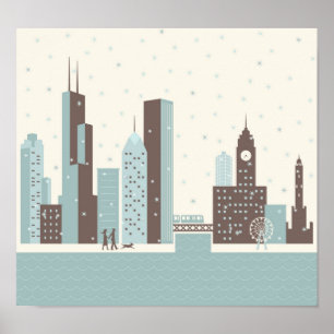 Poster Chicago no inverno