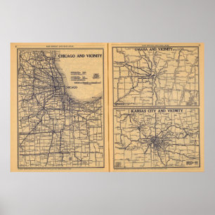Póster Chicago, Omaha, Kansas City
