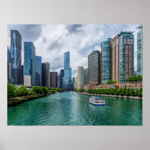 Poster Chicago River e Trump Tower