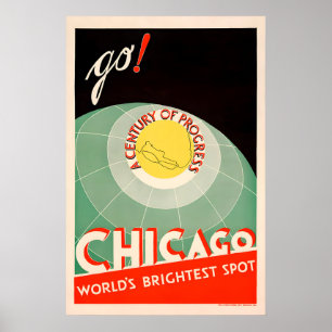 Poster Chicago Século de Progresso - Feira Mundial Antiga
