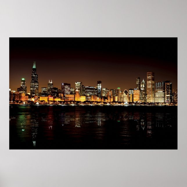 Póster Chicago Skyline (Frente)
