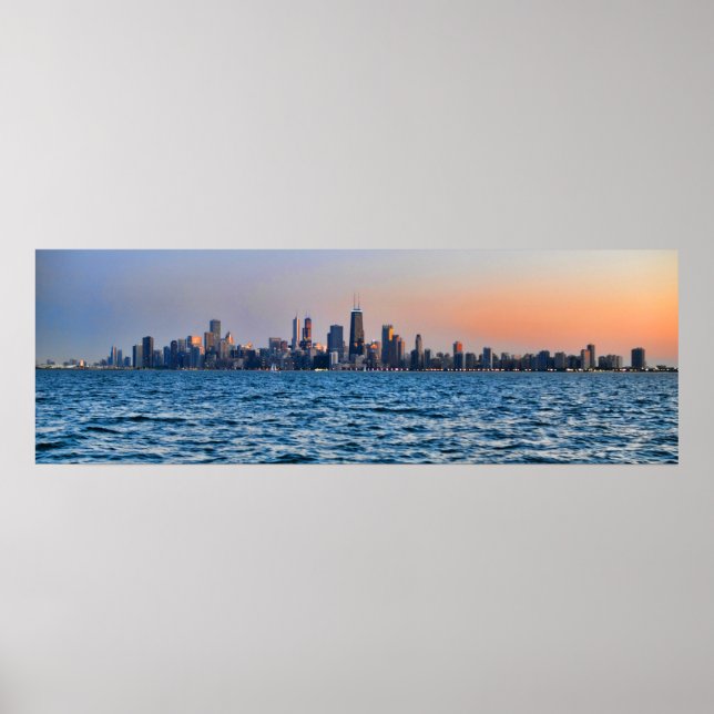 Póster Chicago Skyline (Frente)