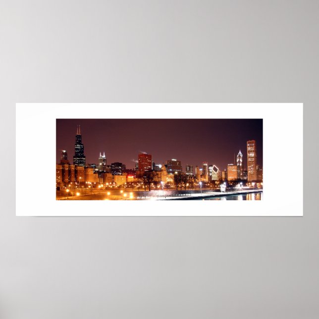 Póster Chicago Skyline (Frente)