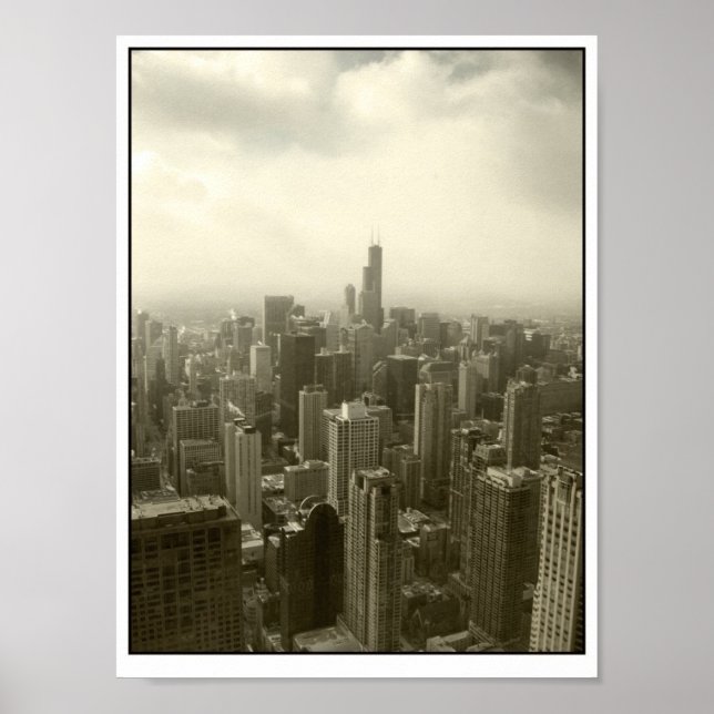 Póster Chicago Skyline (Frente)
