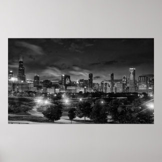 Póster Chicago Skyline na Canvas