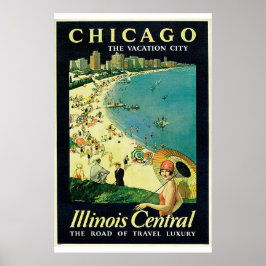 Póster "Chicago - The Vacation City" Vintage