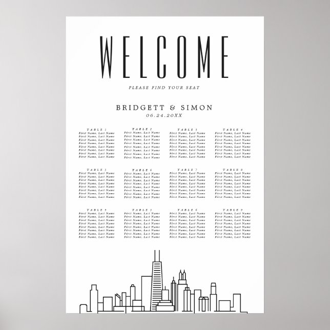 Poster Chicago Wedding | 12 Mesa (Frente)