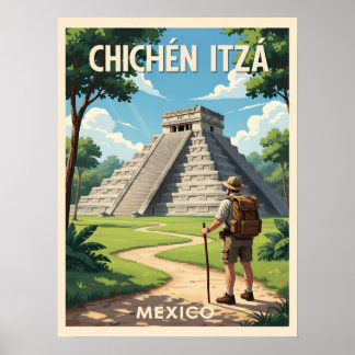 Poster Chichén Itzá México – Templo de Kukulcán