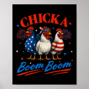 Poster Chicka Boom Boom Engraçado Galho Patriótico 4º De