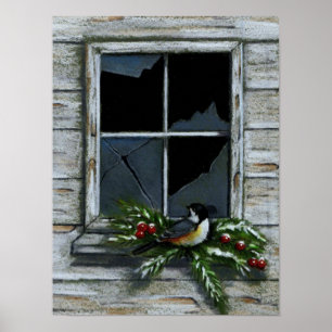 POSTER CHICKADEE: NATAL: JANELA VELHA
