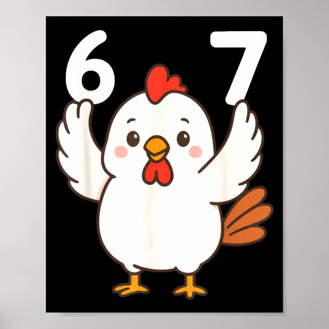 Poster Chicken 67 Meme Six Seven Funny Gen Alpha  (Frente)