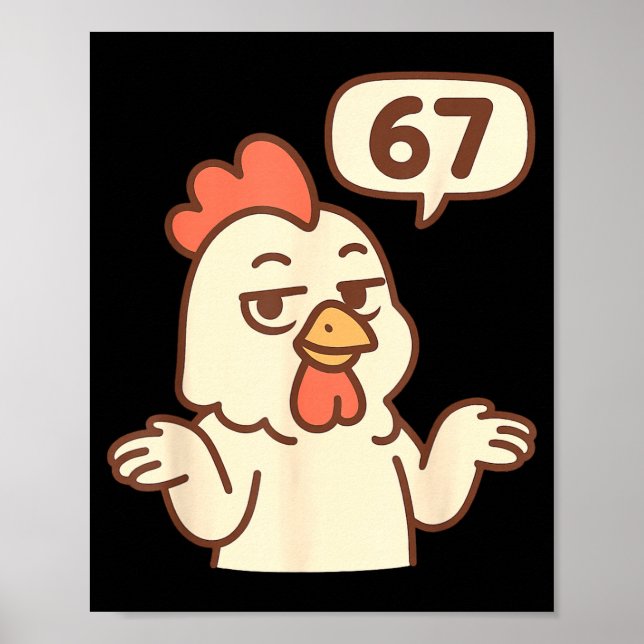 Poster Chicken 67 Meme Six Seven Funny Gen Alpha  (Frente)