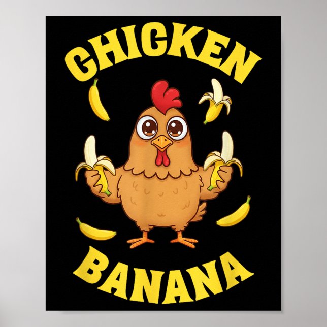 Poster Chicken Banana Funny (Frente)