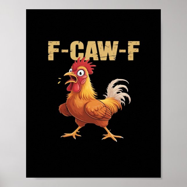 Poster Chicken F-Caw-F Classic Funny Retro (Frente)