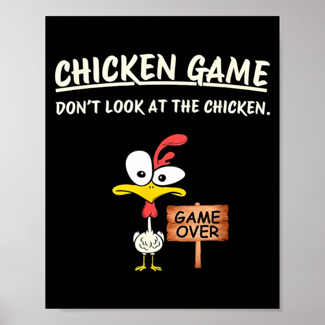 Poster Chicken Game Don't Look At The Chicken Funny Chick (Frente)