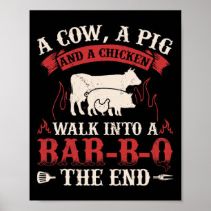 Poster Chicken Graphic Meat Smoking Fumando