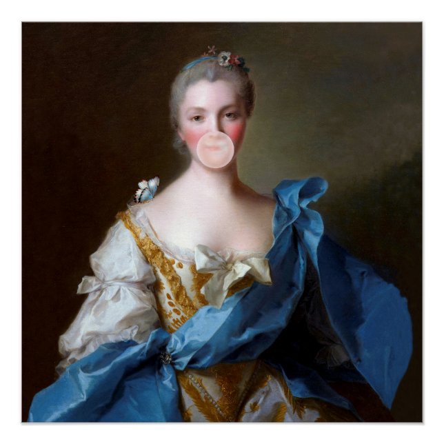 Póster Chiclete Diva com Borboleta Azul (Frente)