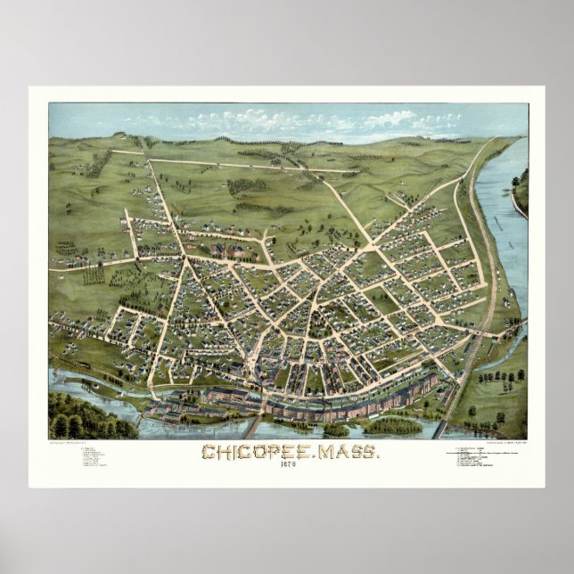 Poster Chicope, Mapa Panorâmico MÃE - 1878 (Frente)