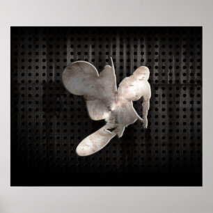 Póster Chicote do motocross; Preto legal