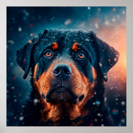 Poster chien rottweiler