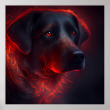 Poster chien rouge